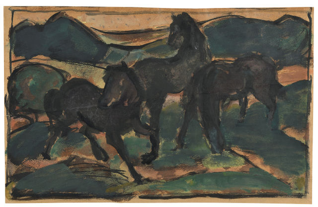 Franz Marc  : Pferde auf der Weide. I , 1910 