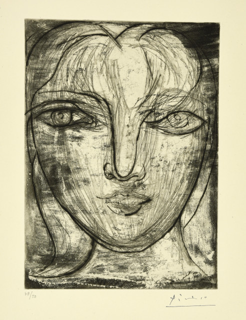 Pablo Picasso : Portrait de Marie-Thérèse de face, 4. Februar 1934 ...