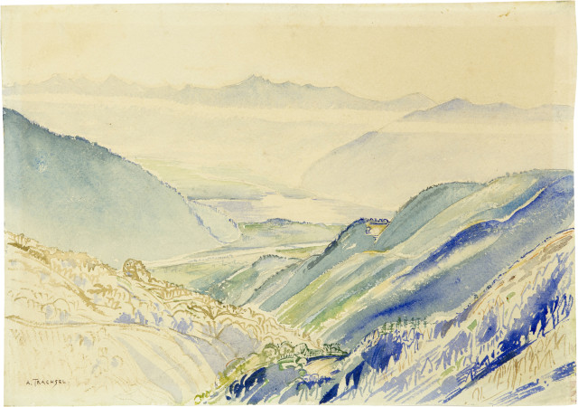 Albert Trachsel  : Paysage de montagne , Um 1905-1910 