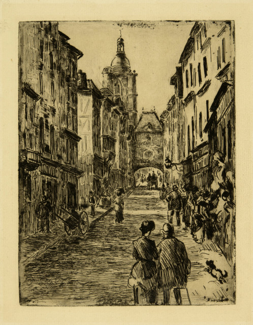 Camille Pissarro : Rue du Gros-Horloge, à Rouen, 1885