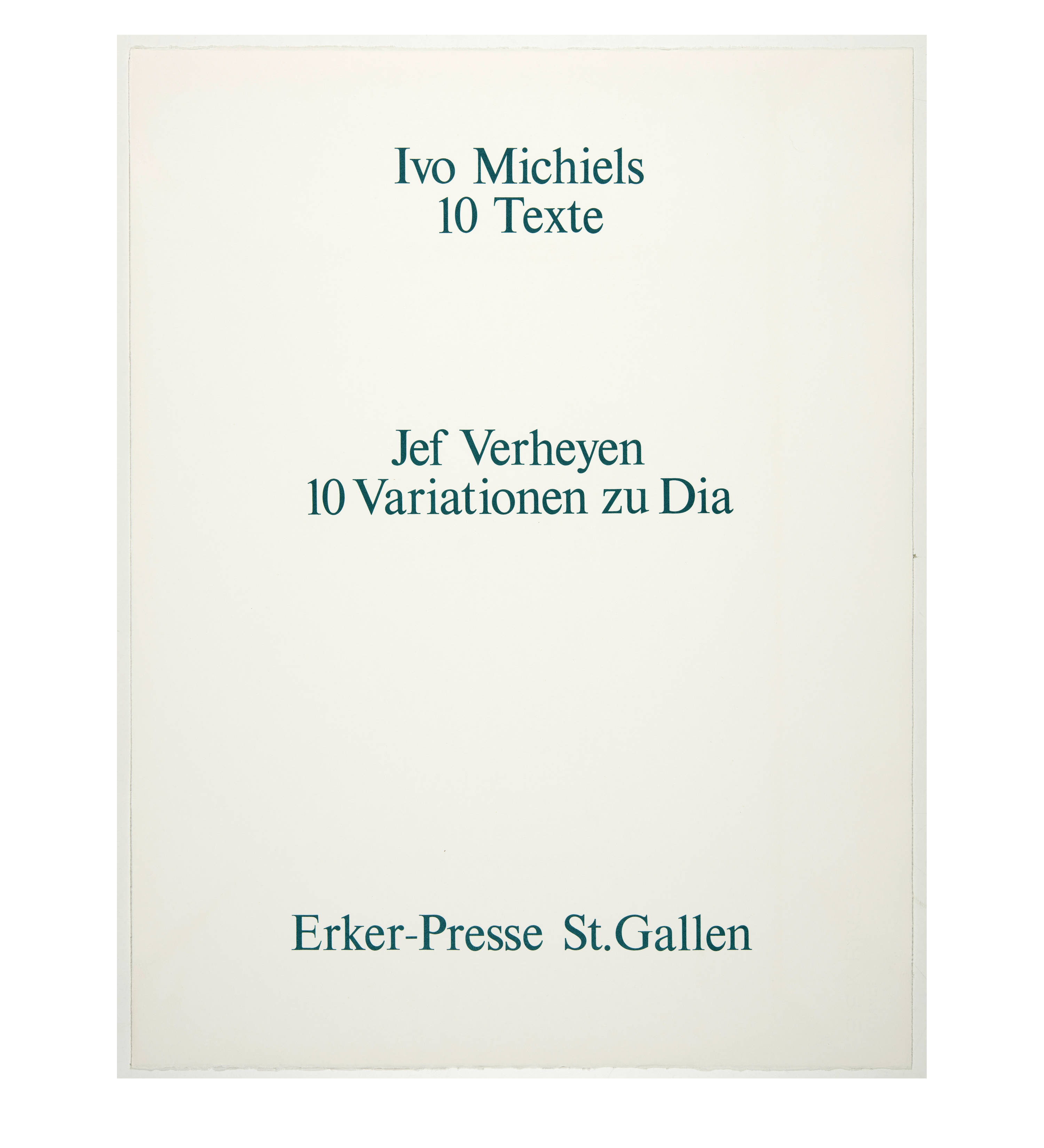 Jef Verheyen : Grand Oeuvre. Ivo Michiels. 10 Texte. Jef ..., 1981 ...