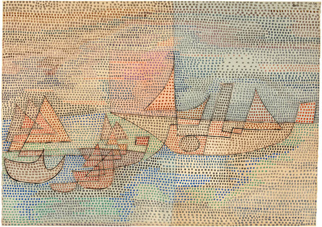 Paul Klee : Dampfer und Segelboote, am frühen Morgen, 1931- work number 1931.197 (T 17)