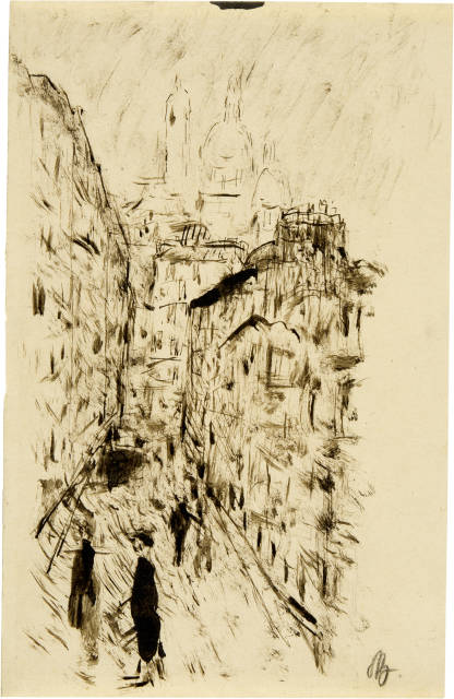 Pierre Bonnard  : Die Rue Laffitte mit Blick auf Sacré-Coeur , Circa 1900