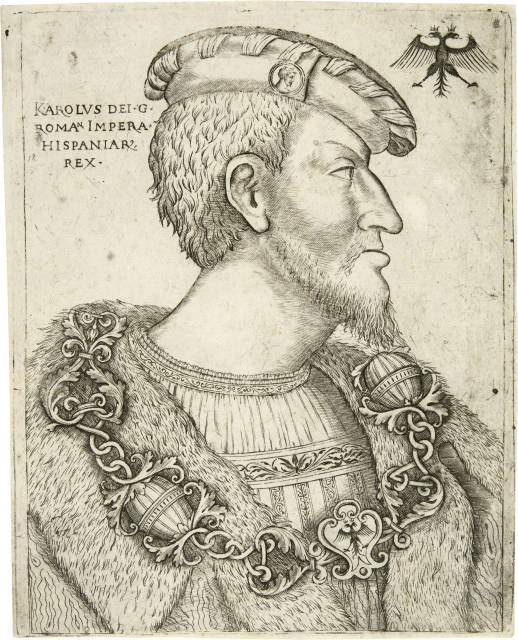 Benedetto Montagna - Umkreis  : Portrait Kaiser Karl V. , Circa 1525