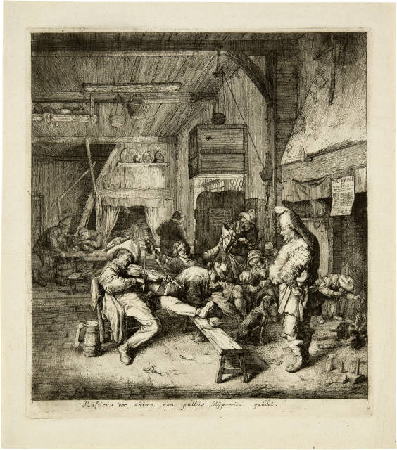 Cornelis Dusart  : Der Violinspieler in der Kneipe , 1685