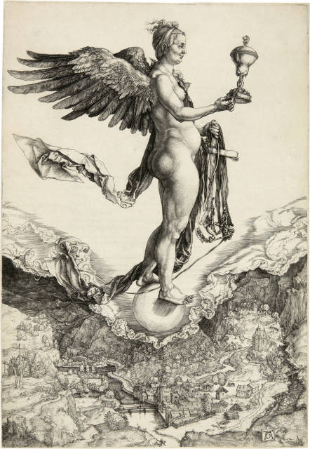 Albrecht Dürer  : Nemesis (Das grosse Glück) - Nemesis (The  ..., Circa 1501